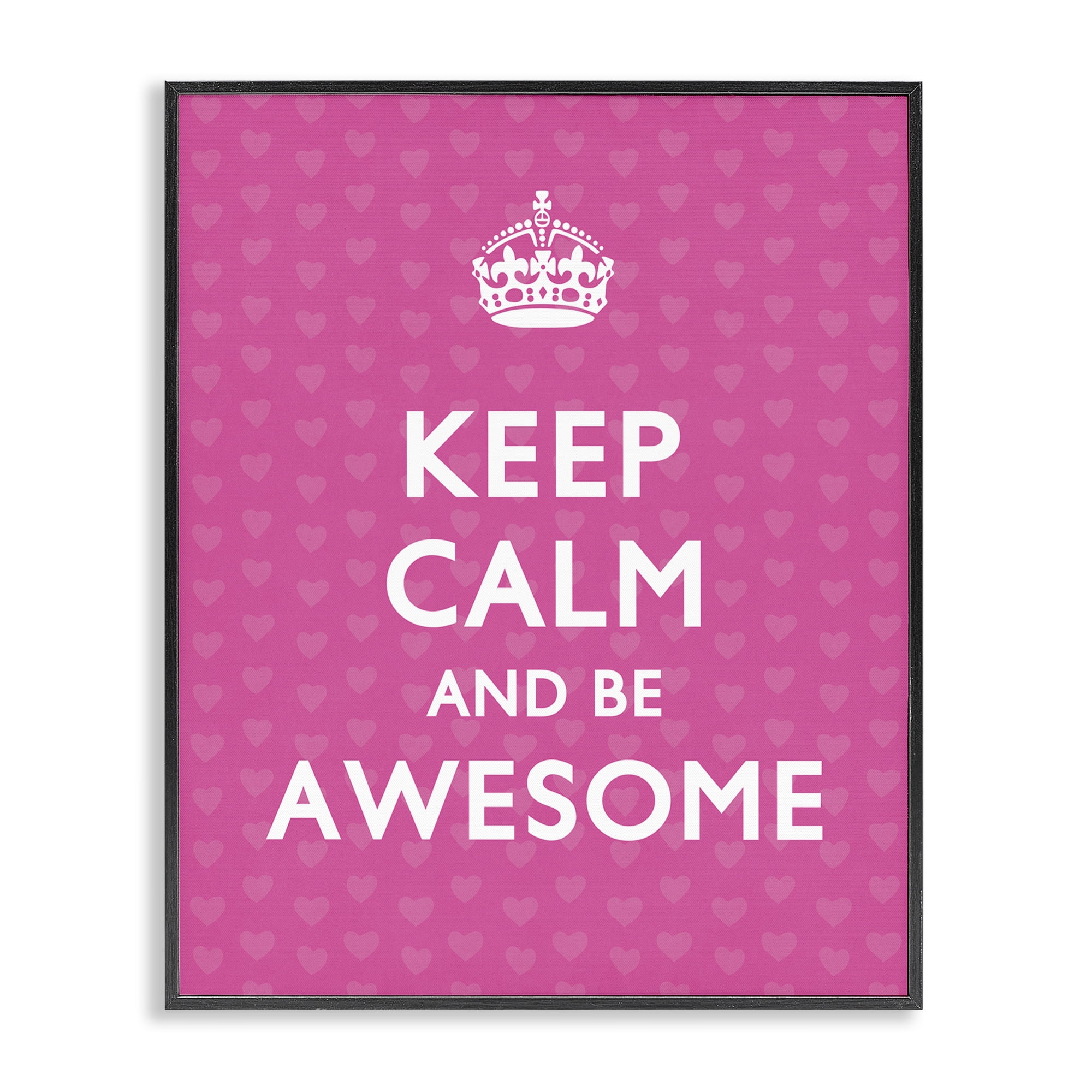 Stupell Industries Keep Calm Be Awesome Text & Numbers Painting Black Framed Art Print Wall Art, 24 x 30