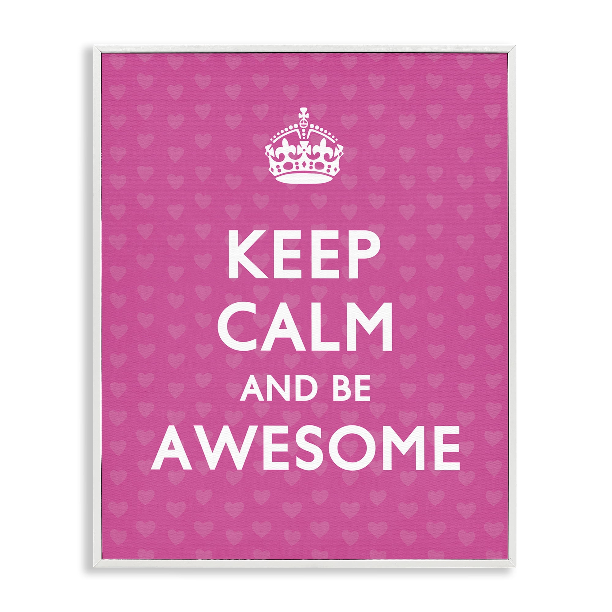 Stupell Industries Keep Calm Be Awesome Text & Numbers Painting White Framed Art Print Wall Art, 11 x 14