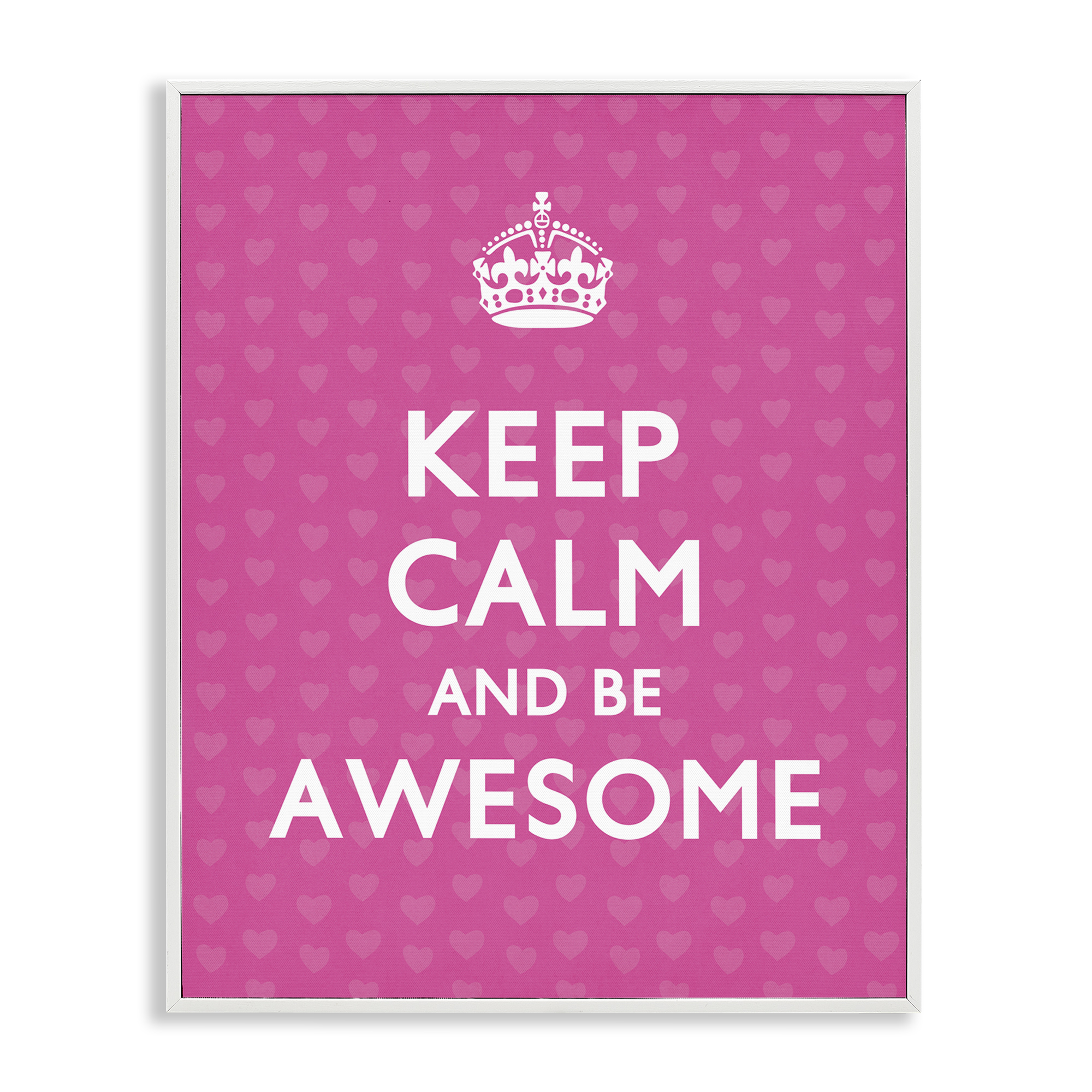 Stupell Industries Keep Calm Be Awesome Text & Numbers Painting White Framed Art Print Wall Art, 24 x 30