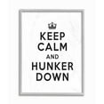 thumbnail image 1 of Stupell Industries Keep Calm and Hunker Down Stay Home Sign Framed Wall Art Design by Lettered and Lined, 16" x 20", Gray Framed, 1 of 5