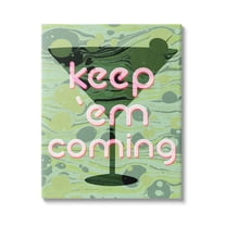 Stupell Industries Keep 'Em Coming Green Martini Food & Beverage Painting Gallery Wrapped Canvas Print Wall Art