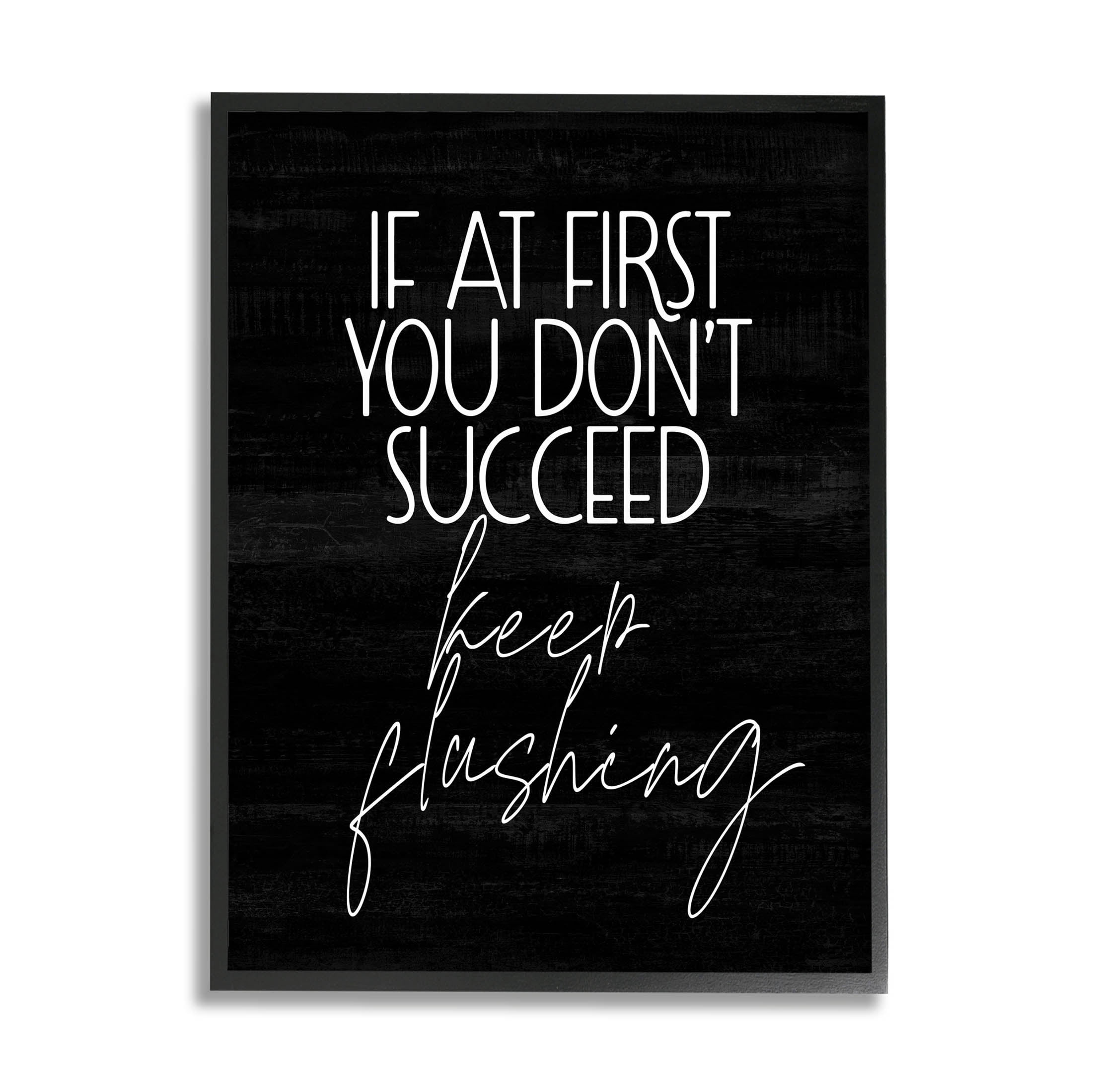 Stupell Industries Keep Flushing Funny Bathroom Graphic Art Black Framed Art Print Wall Art, Design by Lil' Rue