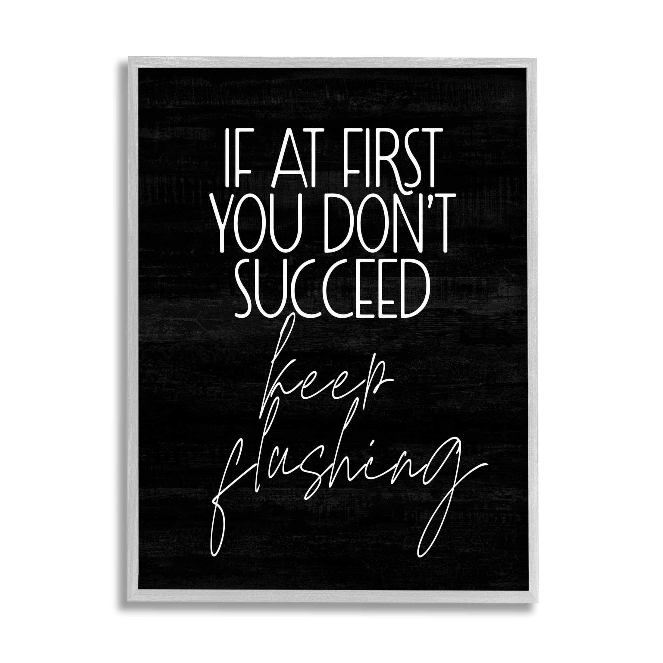 Stupell Industries Keep Flushing Funny Bathroom Graphic Art Gray Framed Art Print Wall Art, Design by Lil' Rue