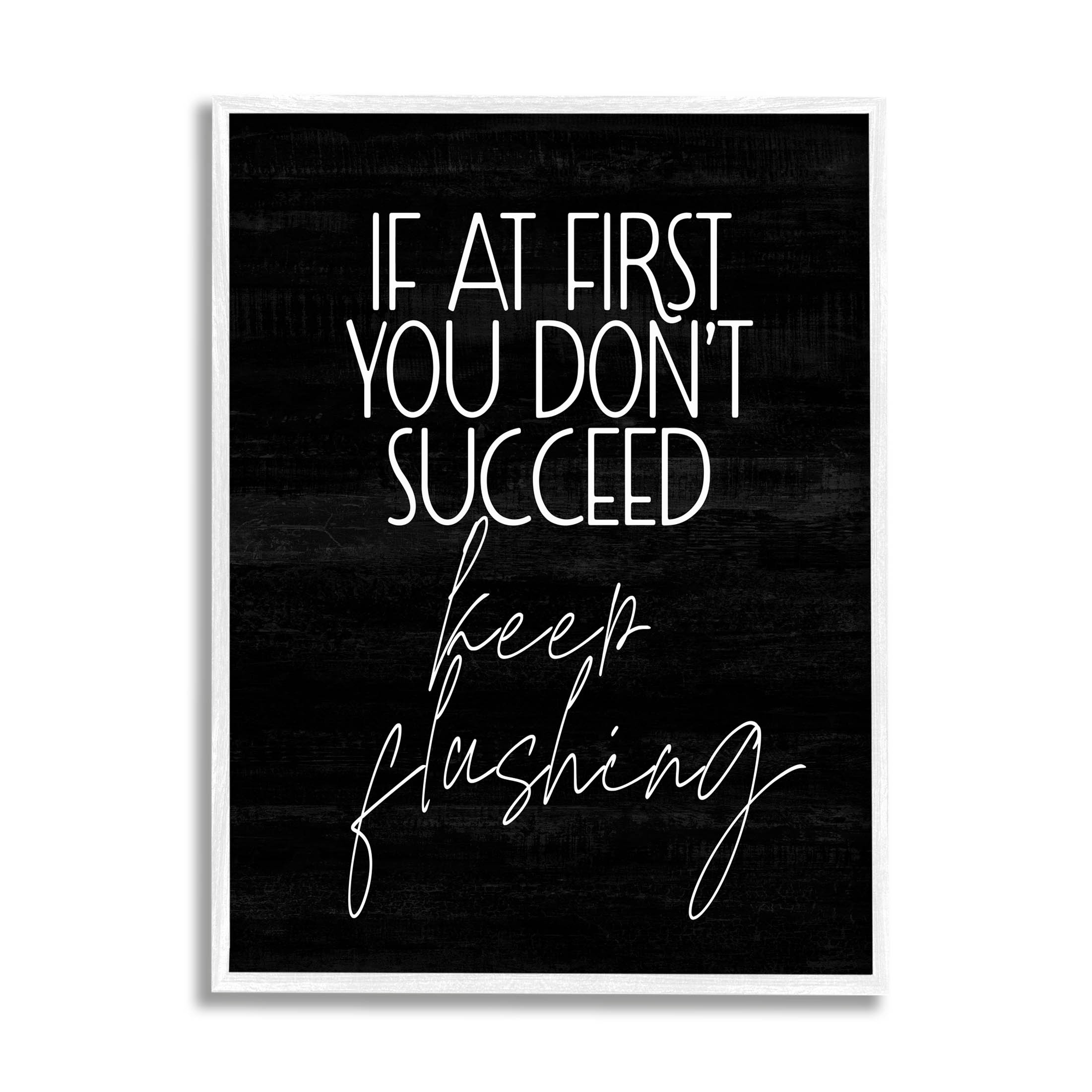Stupell Industries Keep Flushing Funny Bathroom Graphic Art White Framed Art Print Wall Art, Design by Lil' Rue