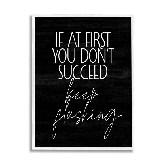 Stupell Industries Keep Flushing Funny Bathroom Graphic Art White Framed Art Print Wall Art, Design by Lil' Rue