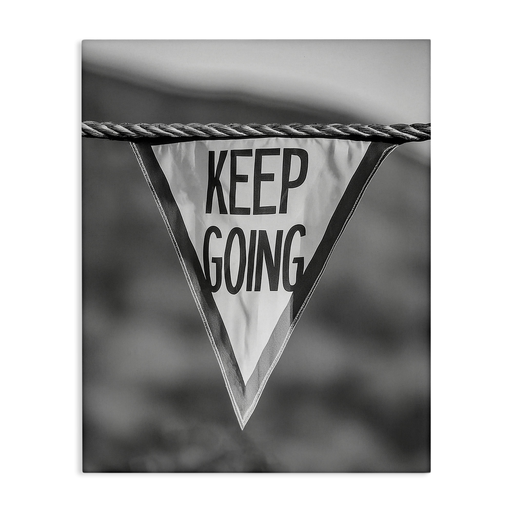 Stupell Industries Keep Going Pennant Text & Numbers Photography Wrapped Canvas Art Print Wall Art, 30 x 40