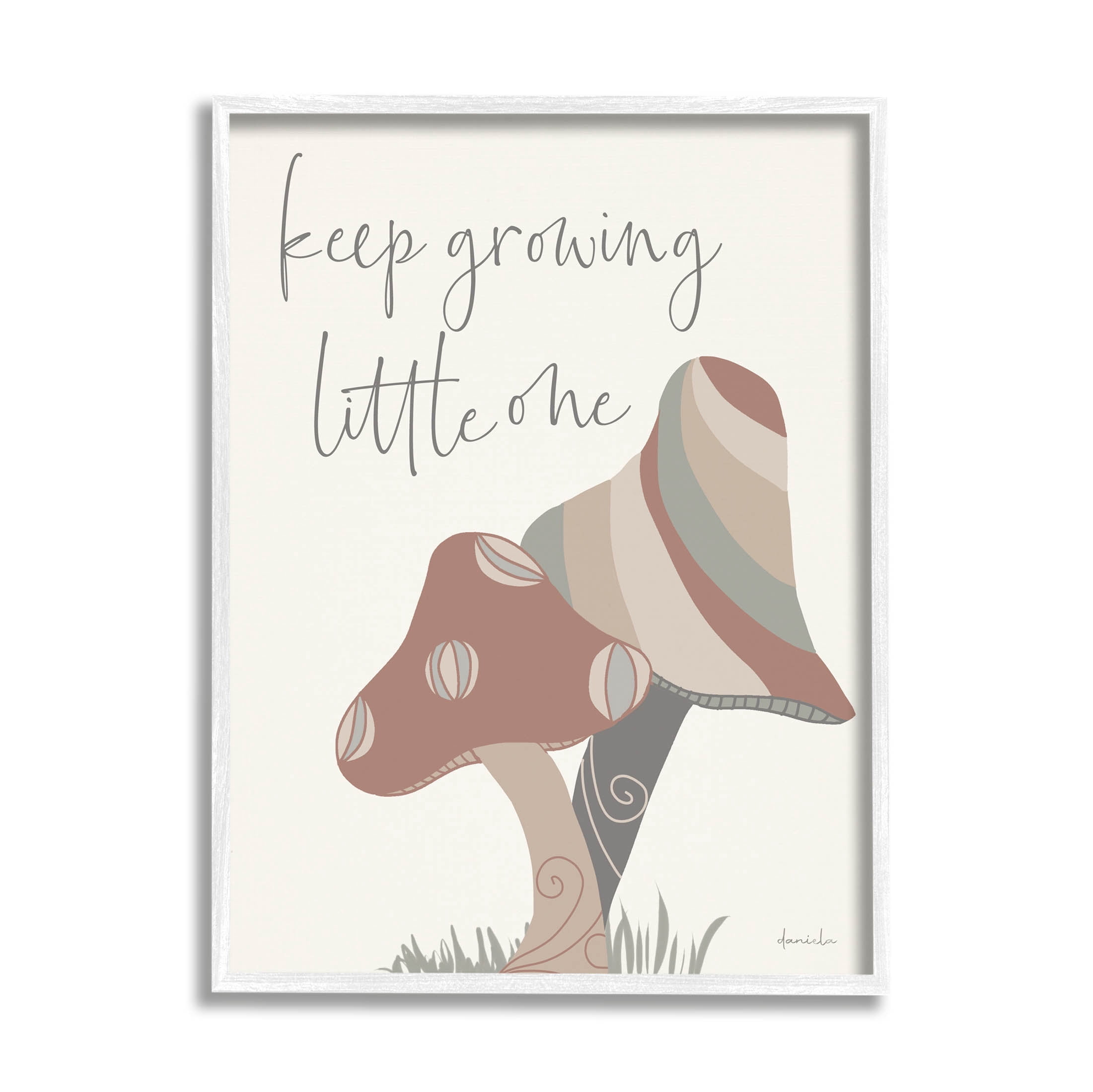 Stupell Industries Keep Growing Little One Nature Graphic Art White Framed Art Print Wall Art, Design by Daniela Santiago