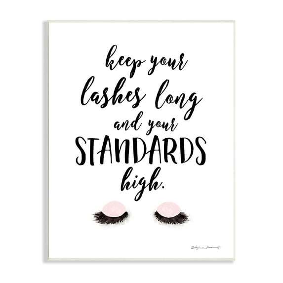Stupell Industries Keep Lashes Long Standards High Phrase Glam Eyes, 13 x 19, Design by Stephanie Workman Marrott