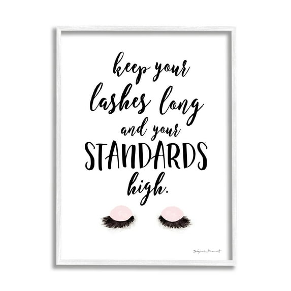 Stupell Industries Keep Lashes Long Standards High Phrase Glam Eyes, 16 x 20, Design by Stephanie Workman Marrott