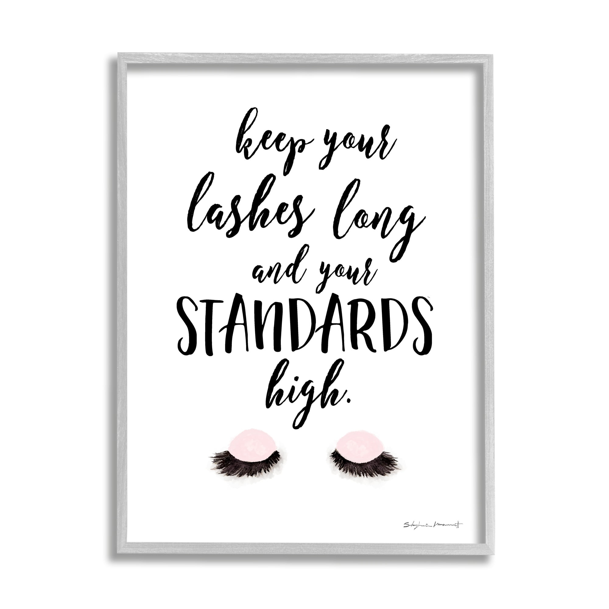 Stupell Industries Keep Lashes Long Standards High Phrase Glam Eyes, 24 x 30, Design by Stephanie Workman Marrott