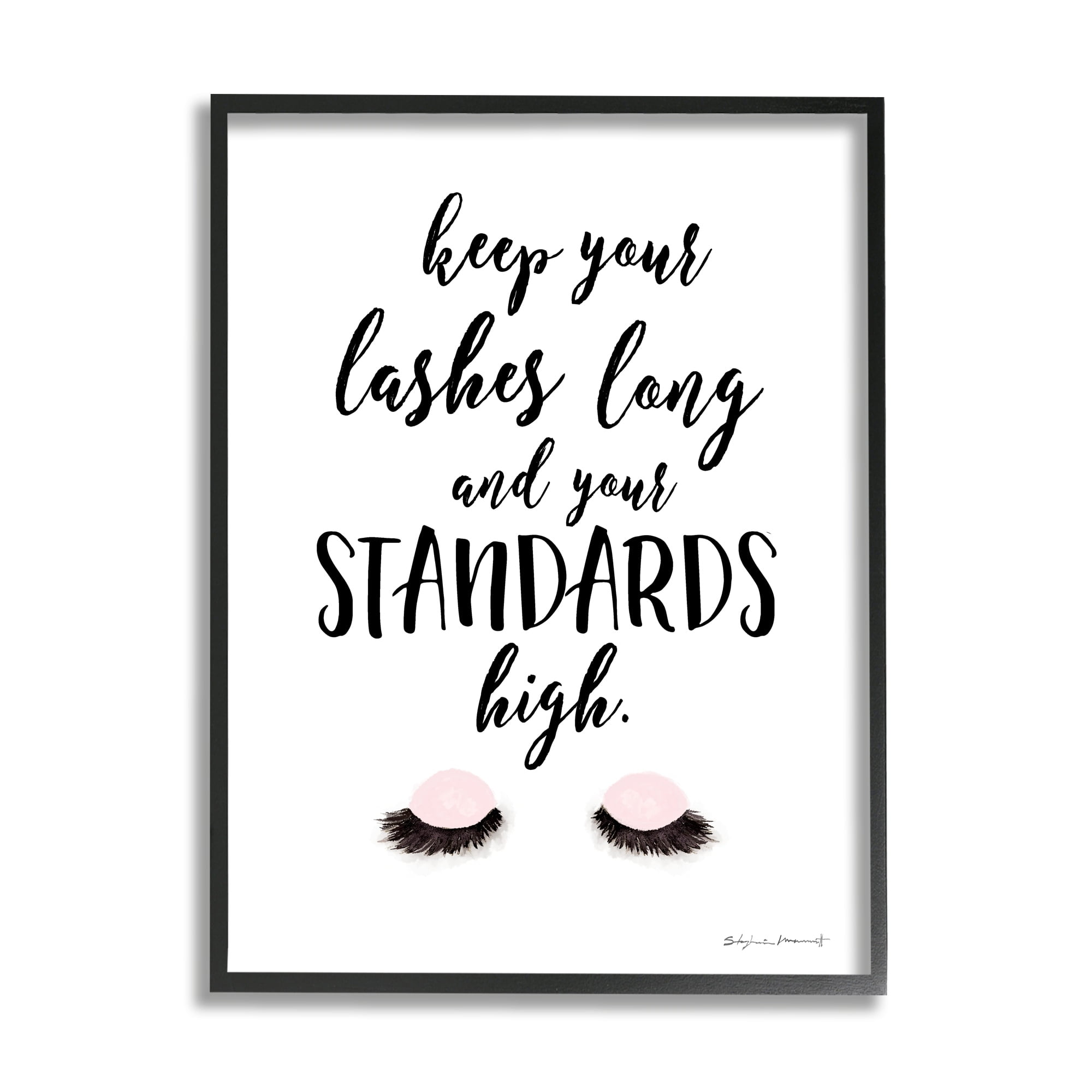 Stupell Industries Keep Lashes Long Standards High Phrase Glam Eyes, 24 x 30, Design by Stephanie Workman Marrott