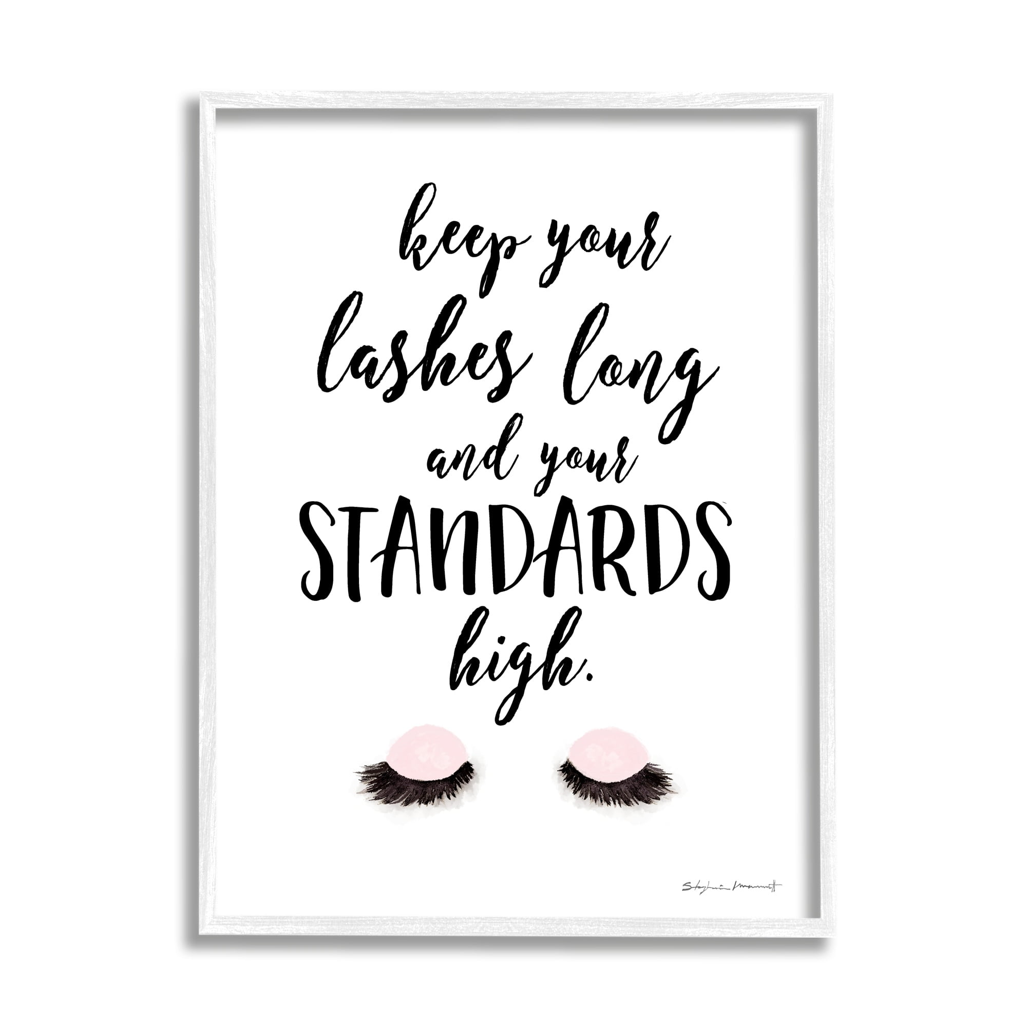 Stupell Industries Keep Lashes Long Standards High Phrase Glam Eyes, 24 x 30, Design by Stephanie Workman Marrott