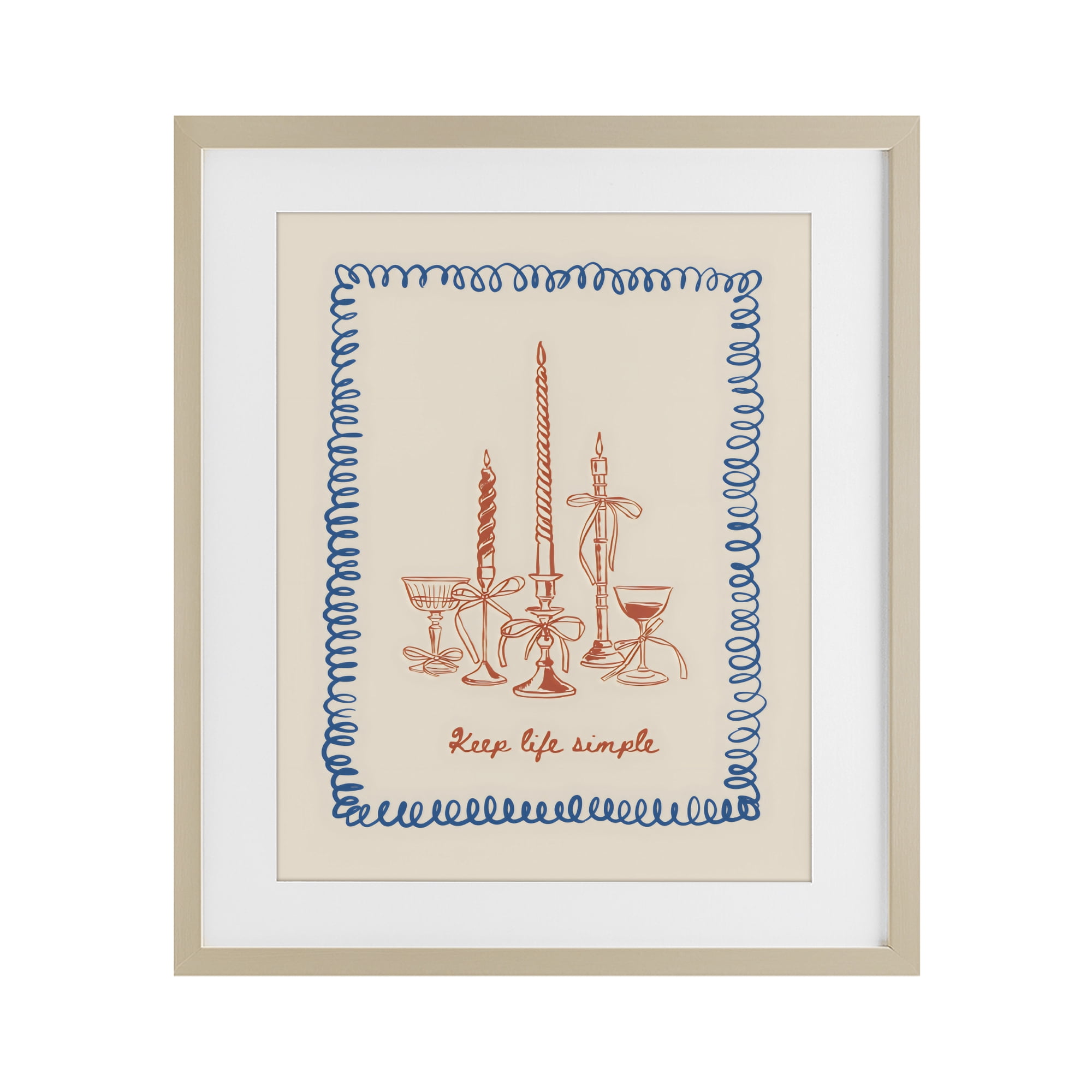 Stupell Industries Keep Life Simple Candles Birch Framed Print Under Glass, design by The Prints Vibe