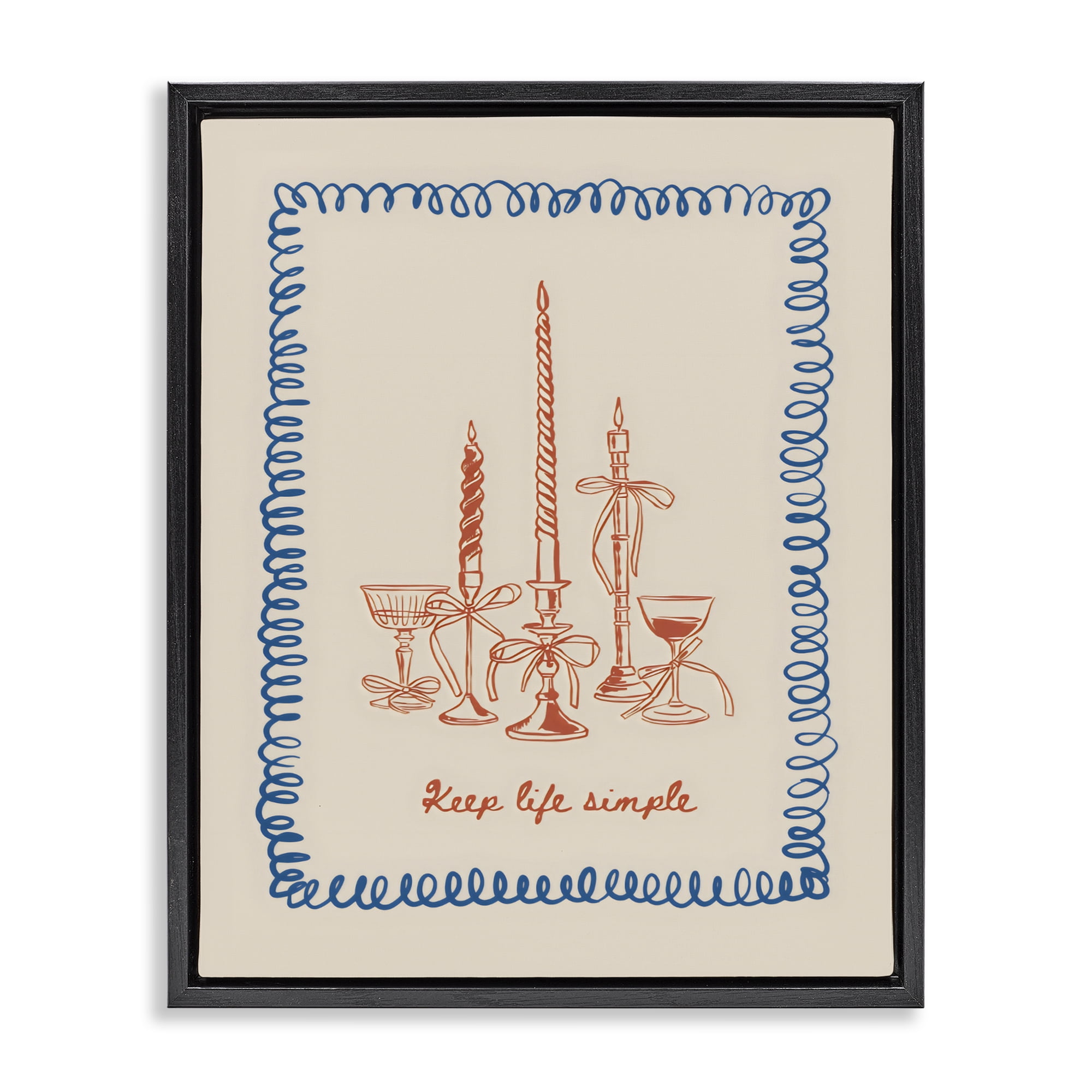 Stupell Industries Keep Life Simple Candles Black Framed Floater Canvas Wall Art, design by The Prints Vibe