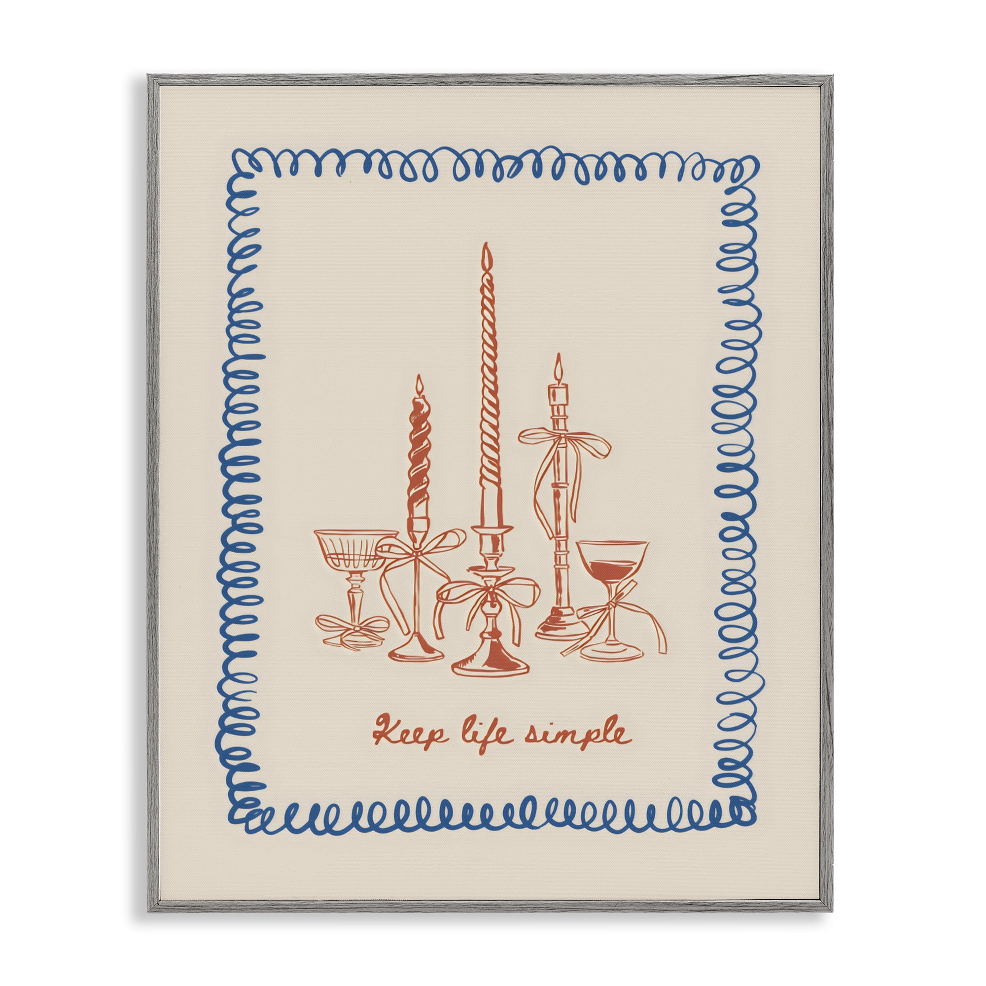 Stupell Industries Keep Life Simple Candles Gray Framed Giclee Art, design by The Prints Vibe