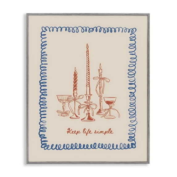 Stupell Industries Shabby Chic Keep Life Simple Candles Gray Framed Giclee Art, 24 x 30, by The Prints Vibe