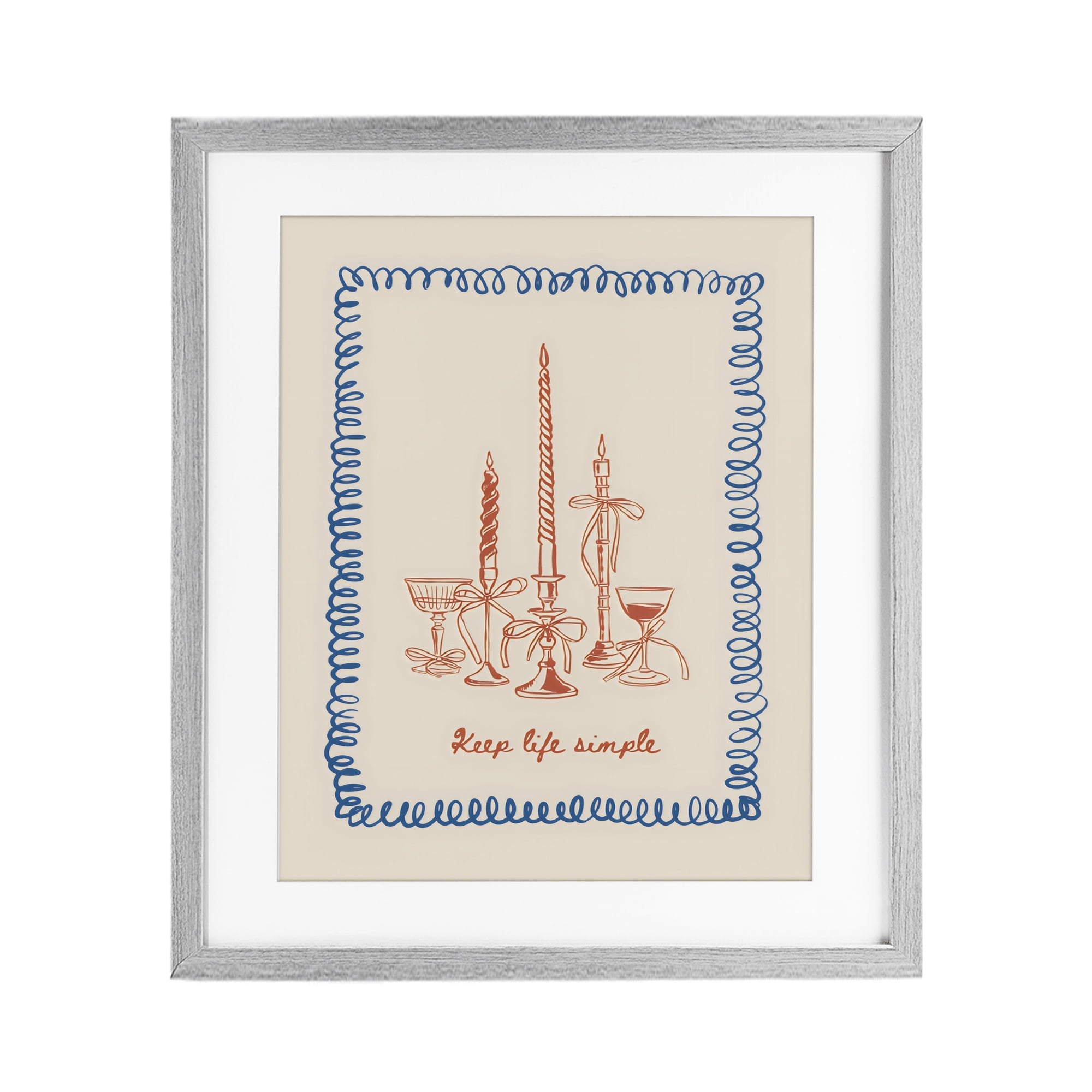 Stupell Industries Keep Life Simple Candles Gray Framed Print Under Glass, design by The Prints Vibe
