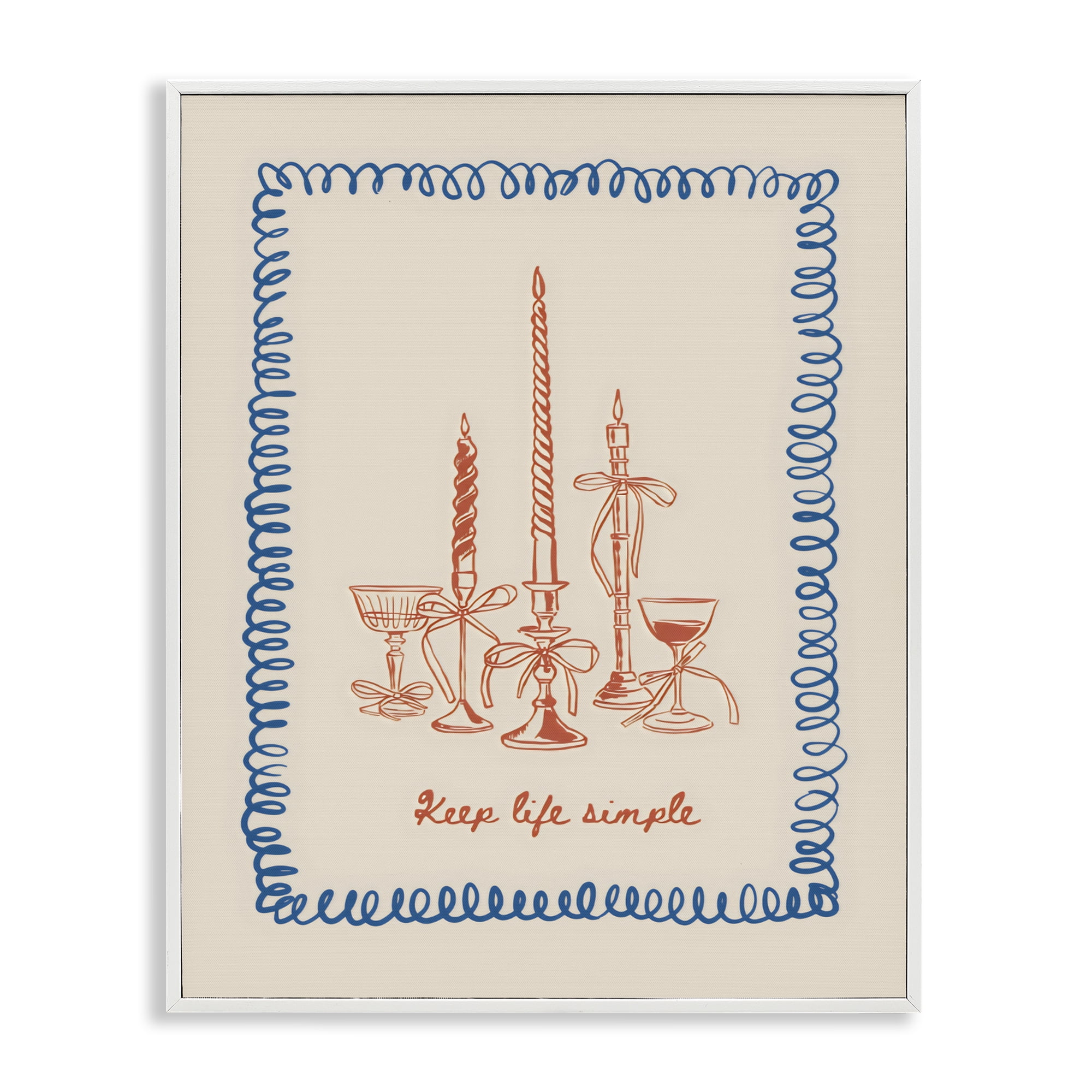 Stupell Industries Keep Life Simple Candles White Framed Giclee Art, design by The Prints Vibe