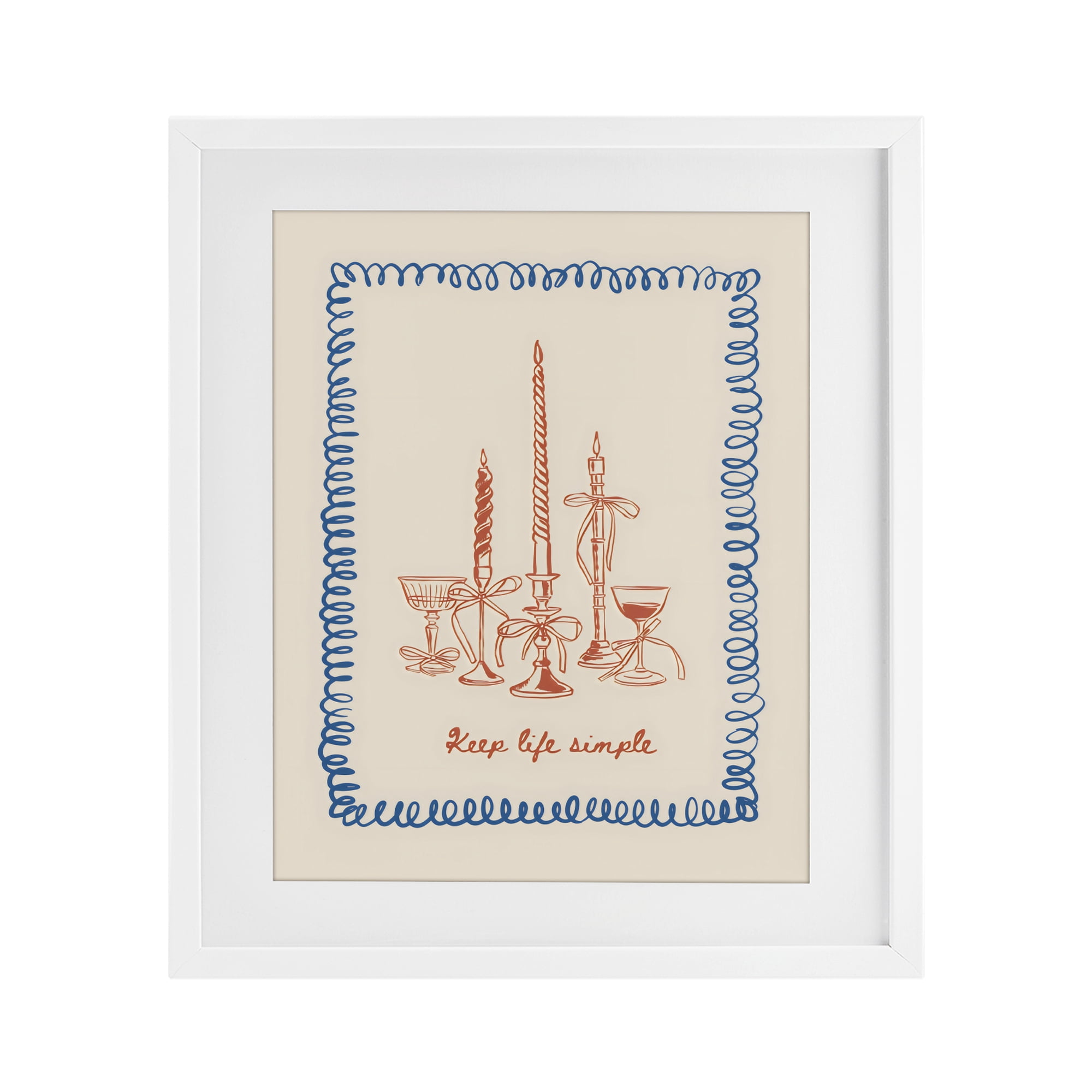 Stupell Industries Keep Life Simple Candles White Framed Print Under Glass, design by The Prints Vibe