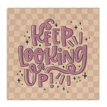 Stupell Industries Keep Looking Up on Checkered Inspirational Painting Wrapped Canvas Canvas Art Print Wall Art, 17 x 17