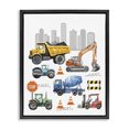 thumbnail image 1 of Stupell Industries Contemporary Keep Moving Construction Vehicles Black Floating Frame Canvas Art, 25 x 31, by Christine Simpson Art, 1 of 7