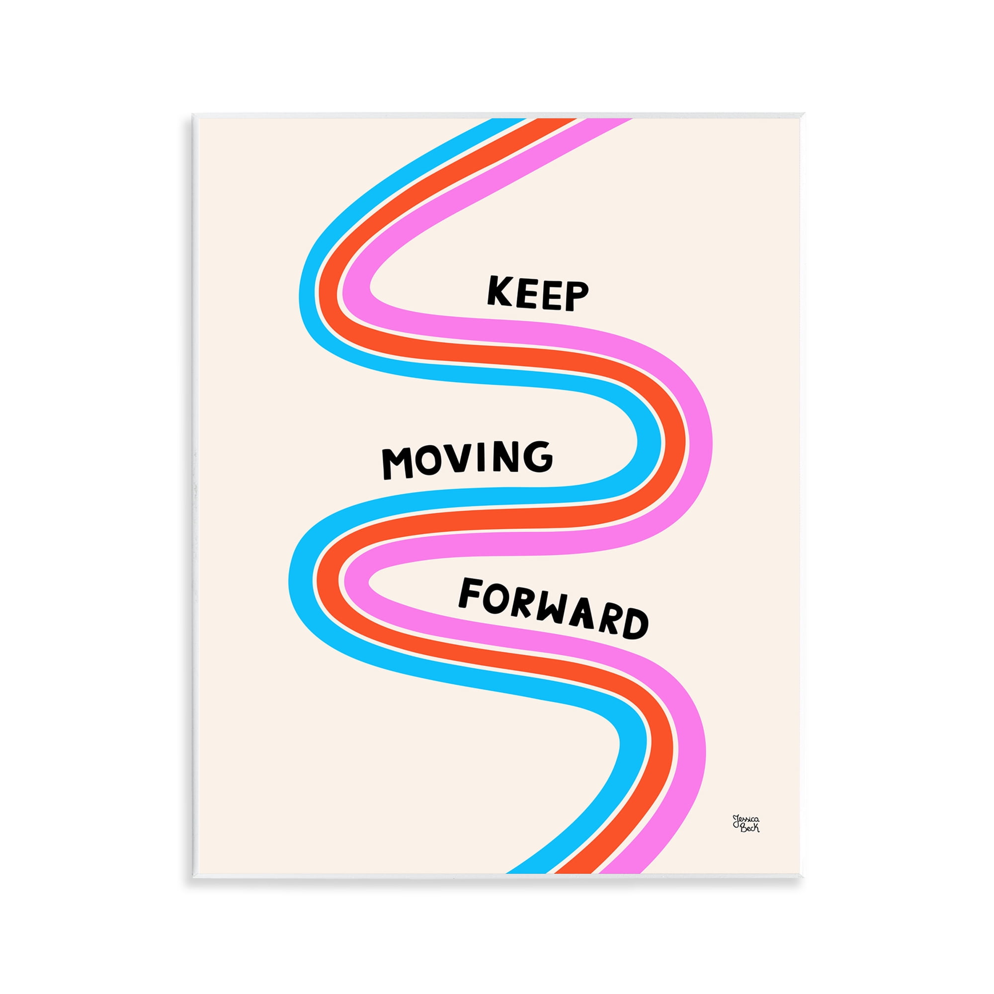 Stupell Industries Keep Moving Forward Text & Numbers Painting Unframed Art Print Wall Art, 11 x 14