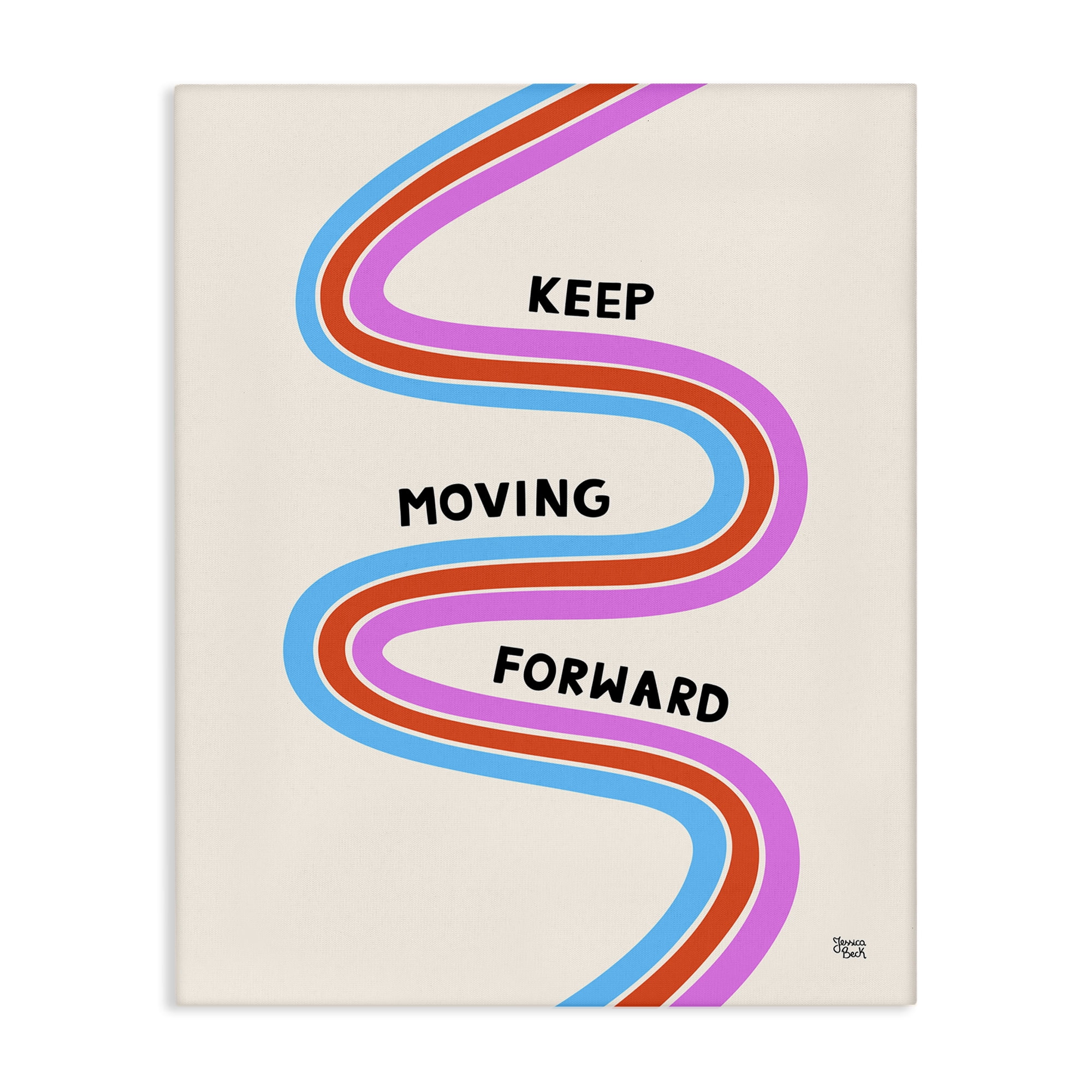 Stupell Industries Keep Moving Forward Text & Numbers Painting Wrapped Canvas Art Print Wall Art, 24 x 30