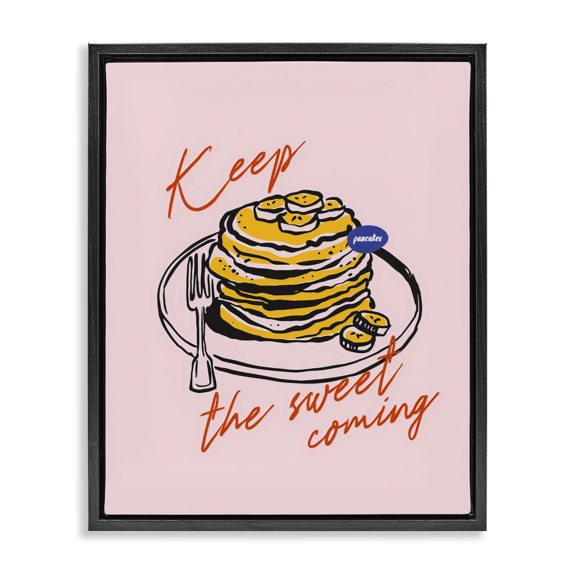 Stupell Industries Keep The Sweet Coming Black Framed Floater Canvas Wall Art, design by The Prints Vibe