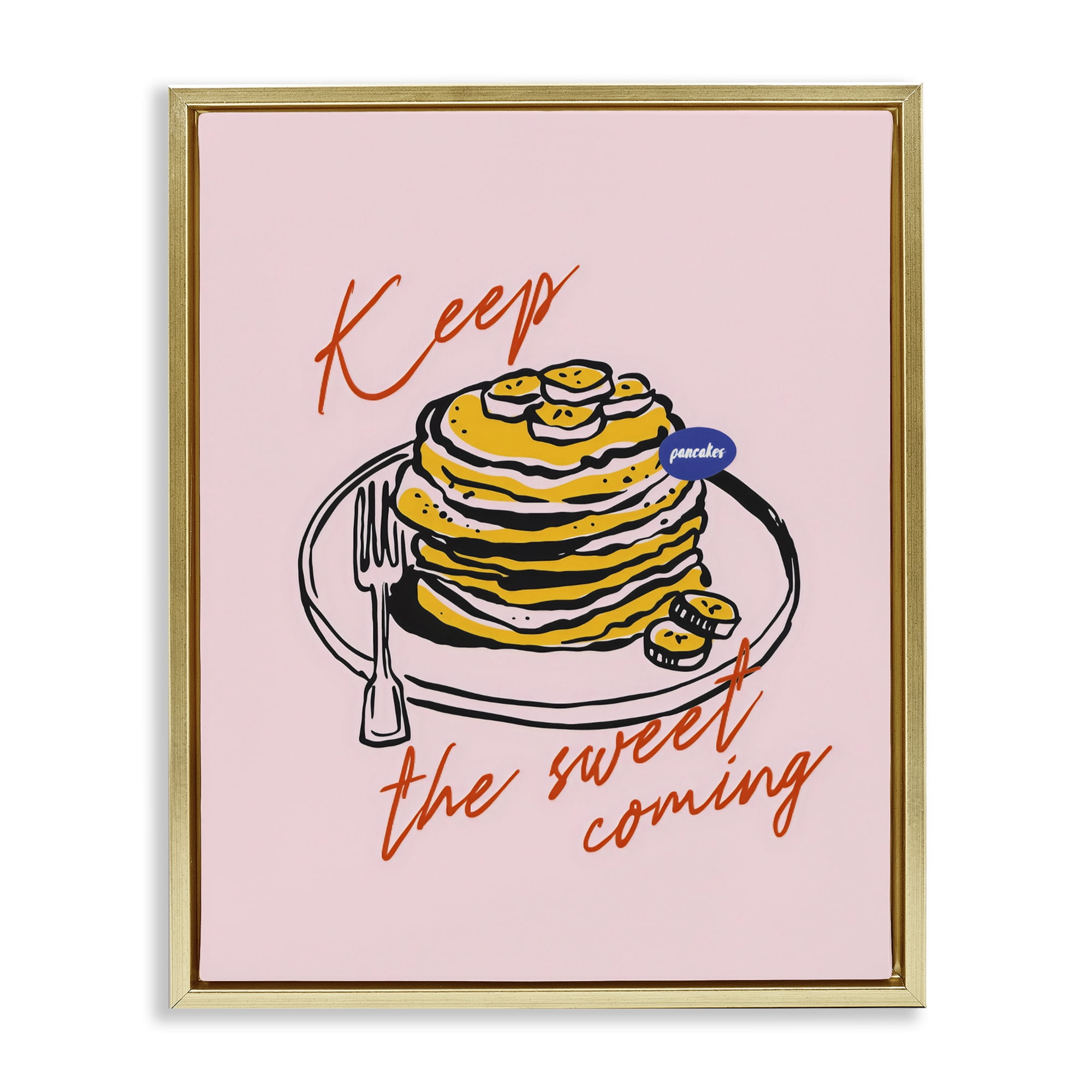 Stupell Industries Keep The Sweet Coming Gold Framed Floater Canvas Wall Art, design by The Prints Vibe