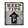 thumbnail image 1 of Stupell Industries Keep Tips Up Skiing Sign Graphic Art Jet Black Floating Framed Canvas Print Wall Art, Design by Livi Finn, 1 of 6