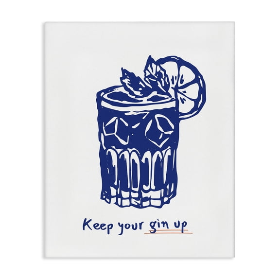 Stupell Industries Keep Your Gin Up Quotes and Sayings Painting Wrapped Canvas Canvas Art Print Wall Art, 24 x 30