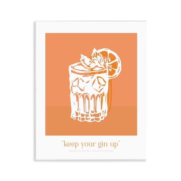 Stupell Industries Keep Your Gin Up Wall Plaque Art design by Lettered and Lined, 14 x 11