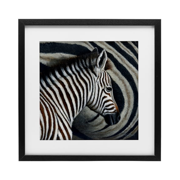 Stupell Industries Keeping Close Zebra Stripes Black Framed Print Under Glass design by Jeremy Paul, 13 x 13