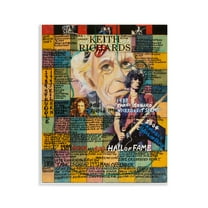 Stupell Industries Keith Richards Collage People Drawing Unframed Art Print Wall Art, 11 x 14