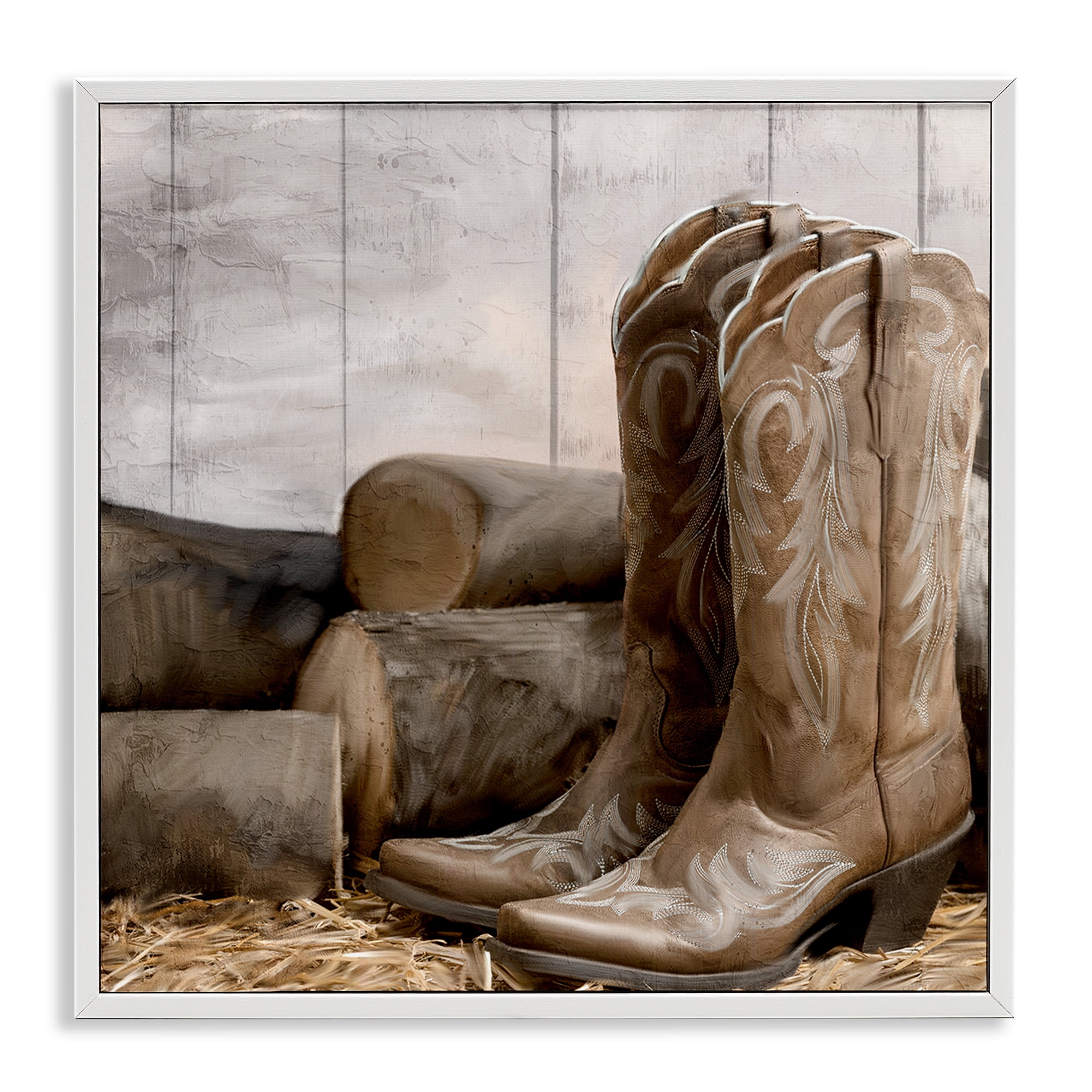 Stupell Industries Kick Off Your Boots White Framed Giclee Art, design by Kim Allen