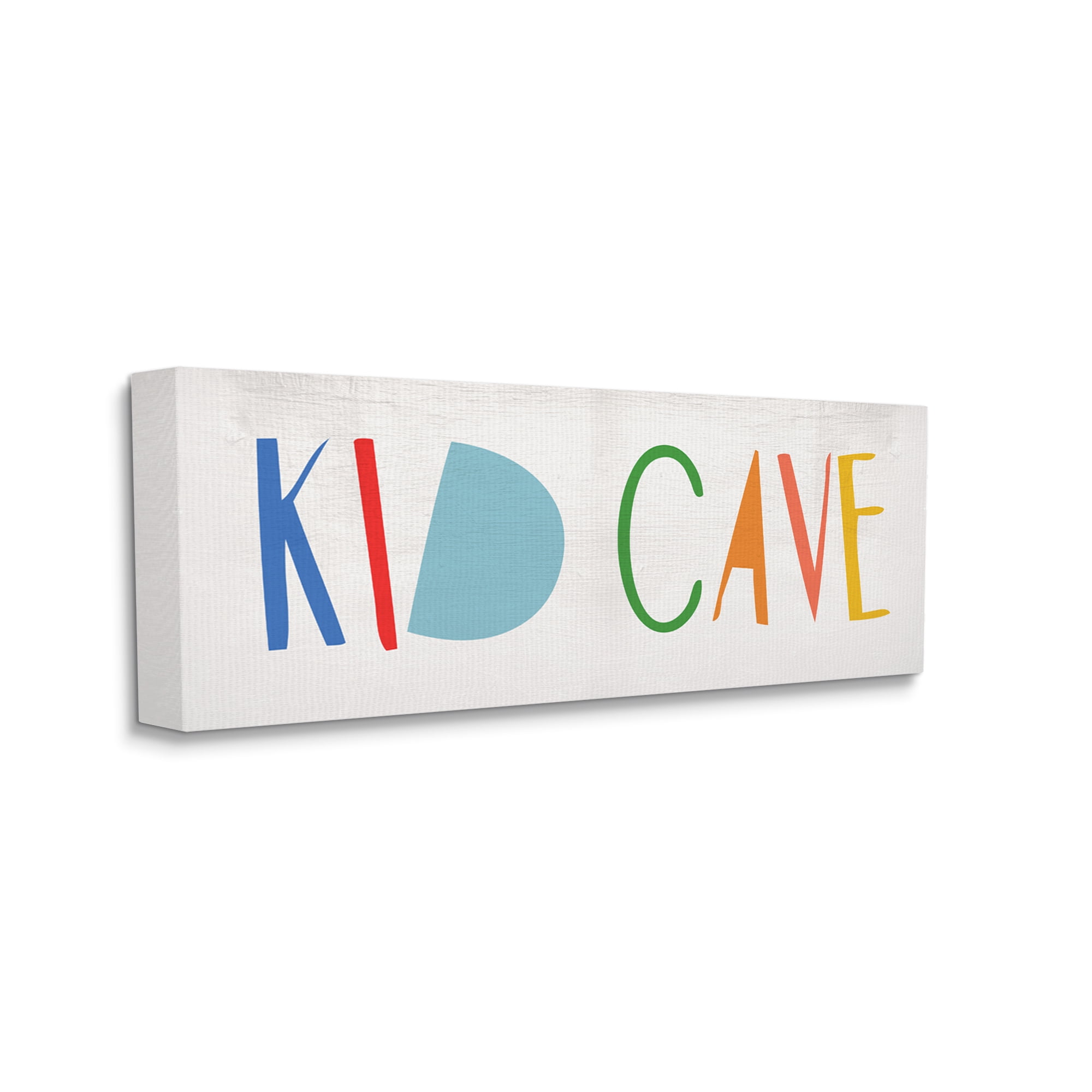 Stupell Industries Kid Cave Phrase Fun Vibrant Whimsical Typography Typography Painting Gallery Wrapped Canvas Art Print Wall Art, 13 x 30
