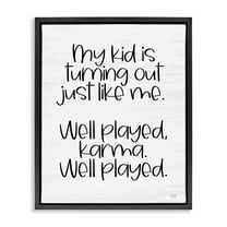 Stupell Industries Kid Karma Phrase Typography Painting Black Floater Framed Art Print Wall Art, 17 x 21