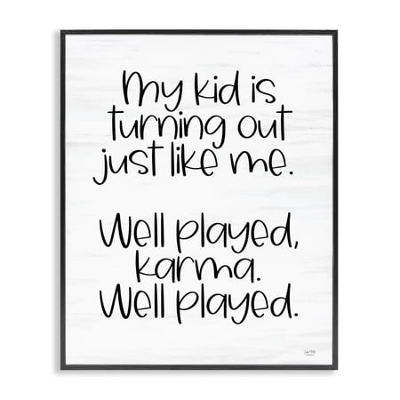 Stupell Industries Kid Karma Phrase Typography Painting Black Framed Art Print Wall Art, 11 x 14