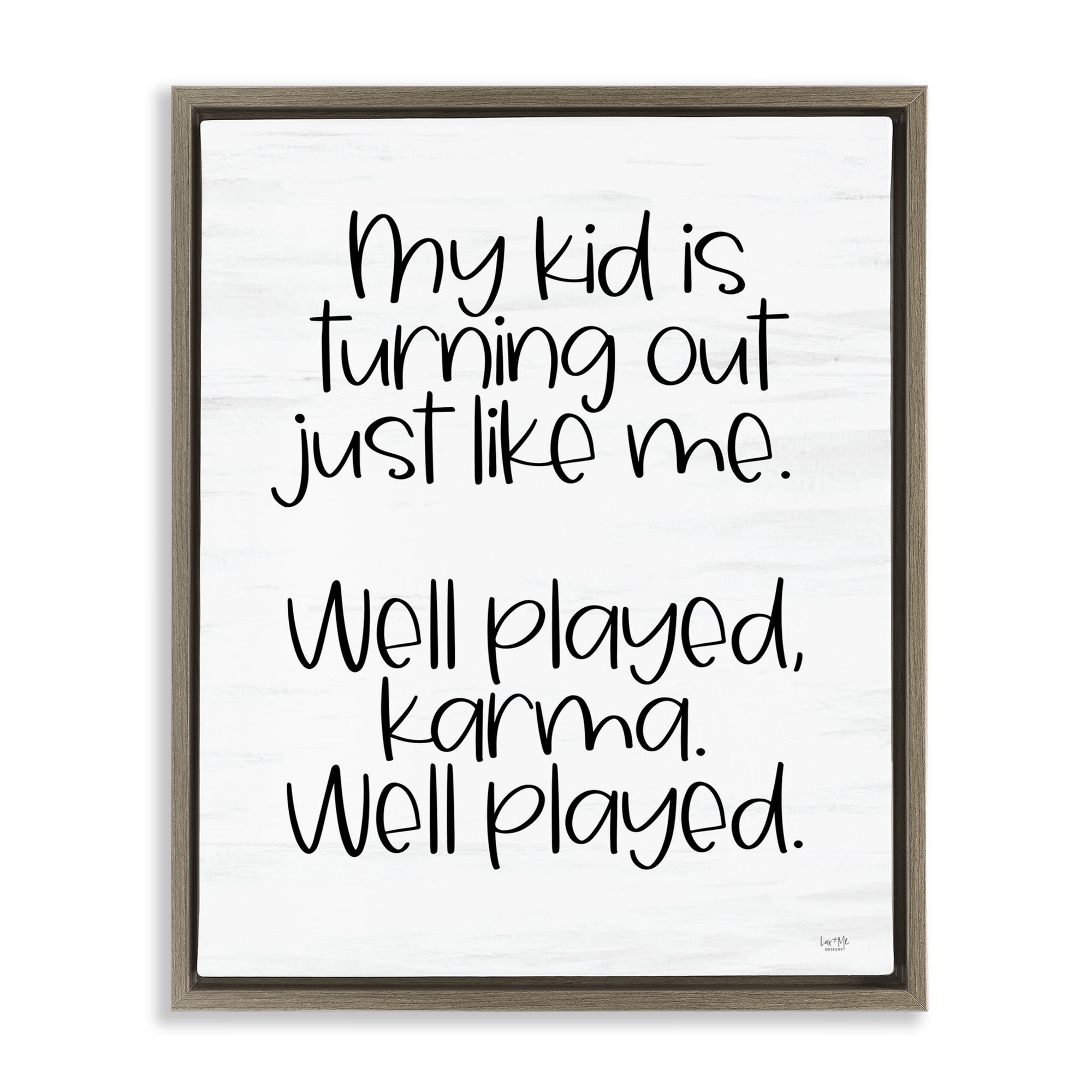 Stupell Industries Kid Karma Phrase Typography Painting Brown Floater Framed Art Print Wall Art, 25 x 31