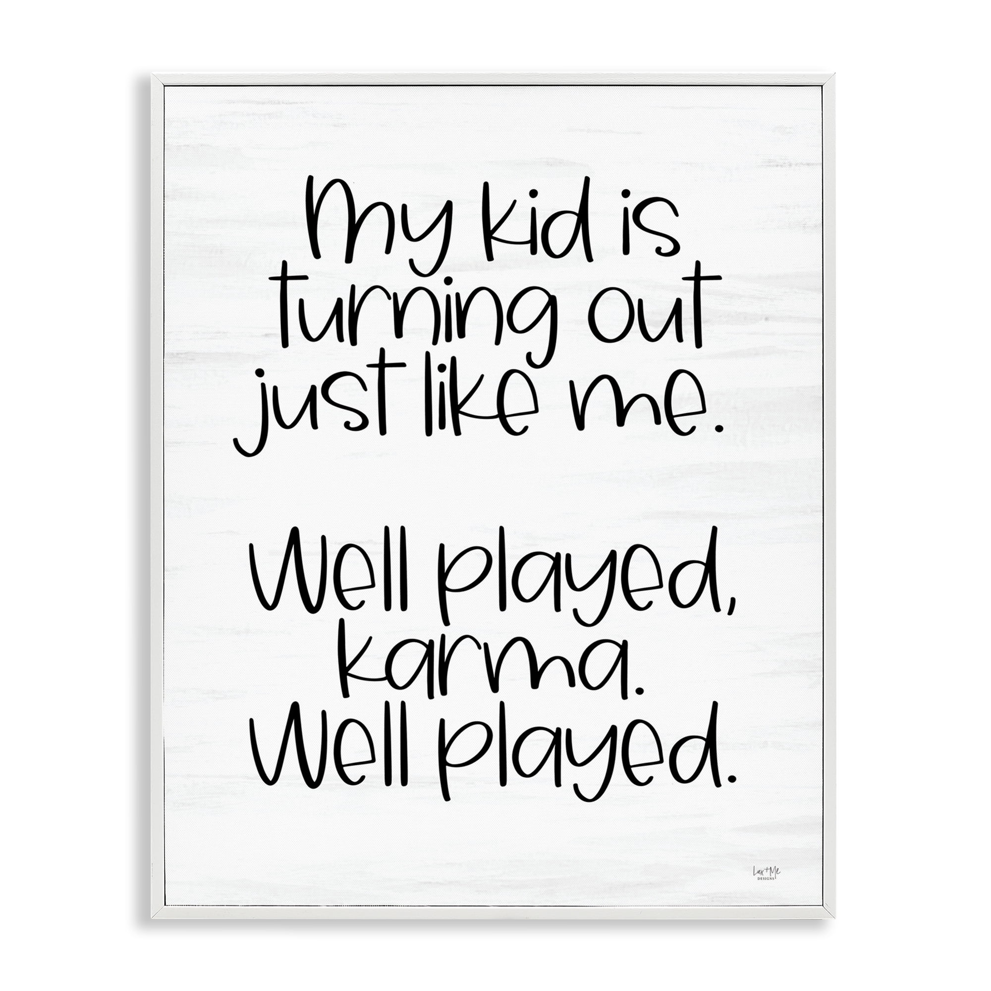 Stupell Industries Kid Karma Phrase Typography Painting White Framed Art Print Wall Art, 16 x 20