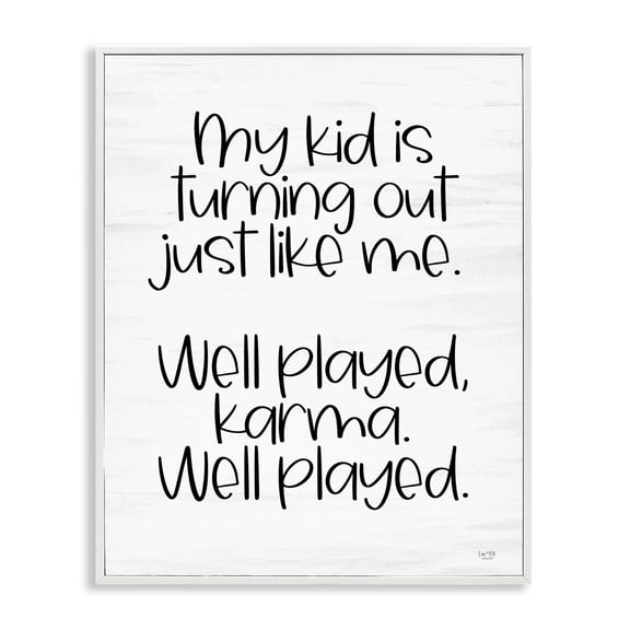 Stupell Industries Kid Karma Phrase Typography Painting White Framed Art Print Wall Art, 24 x 30