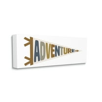 Stupell Industries Kid's Adventure Sports Flag Right Arrow Directional, 20 x 48, Designed by Susan Ball