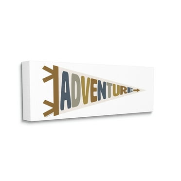 Stupell Industries Kid's Adventure Sports Flag Right Arrow Directional, 20 x 48, Designed by Susan Ball