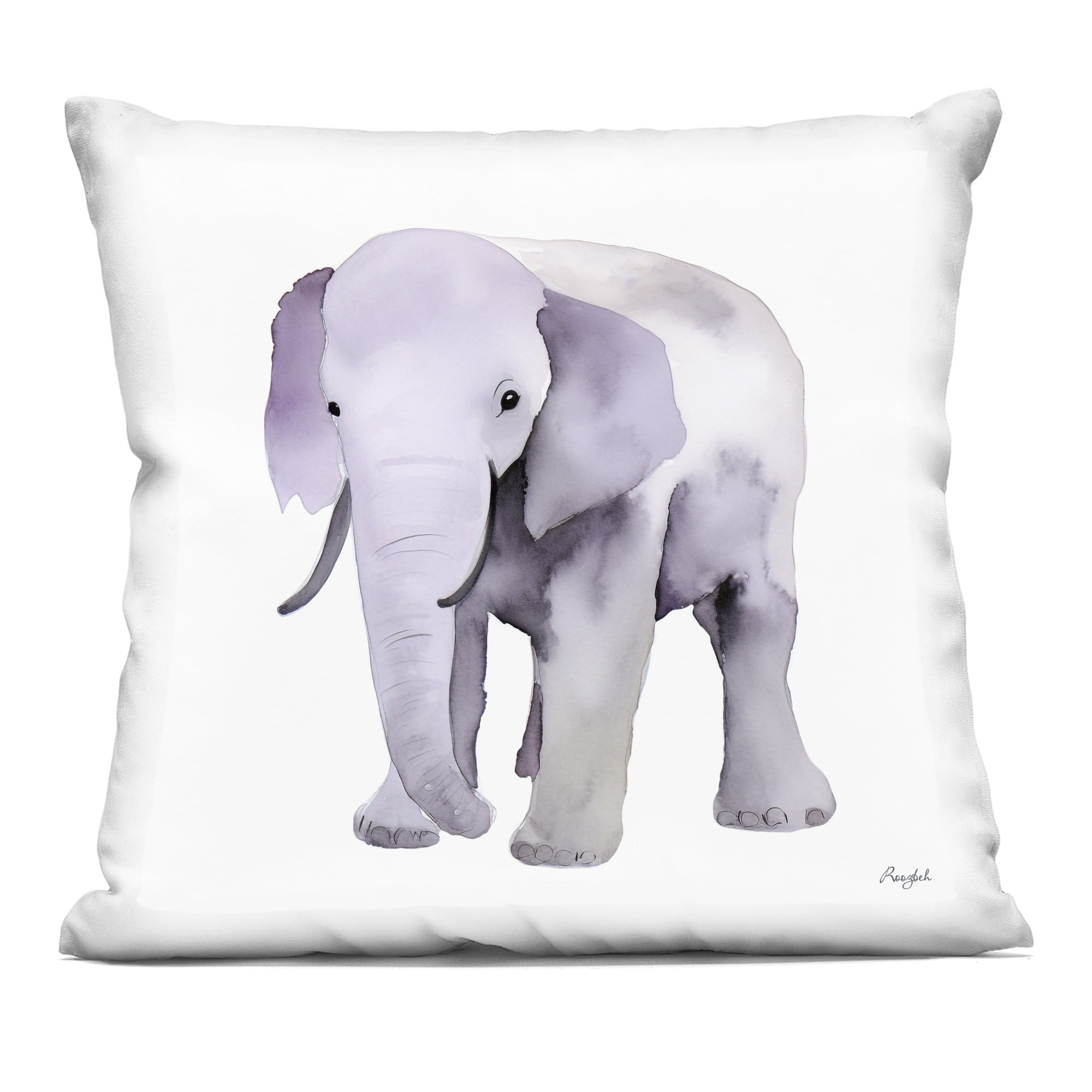 Stupell Industries Kid's Minimal Elephant Decorative Printed Throw Pillow, design by Roozbeh