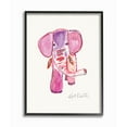 thumbnail image 1 of Stupell Industries Kid's Pink and Red Elephant Watercolor Zoo Animal Framed Wall Art Design by Kait Roberts, 16" x 20", Black Framed, 1 of 8