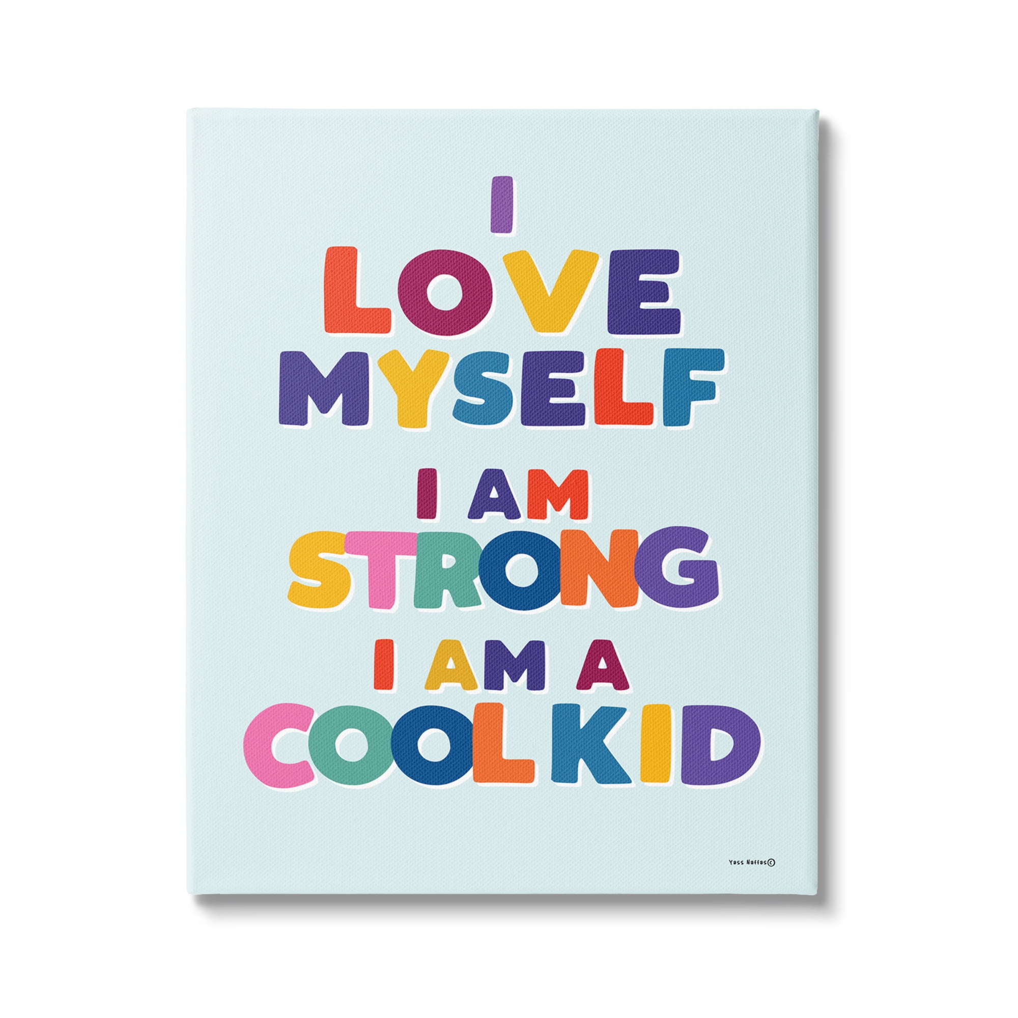 Stupell Industries Kid's Self-Esteem Phrases Inspirational Painting Gallery Wrapped Canvas Art Print Wall Art, 16 x 20