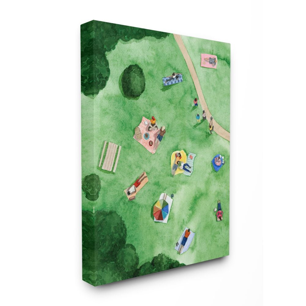 Stupell Industries Kid's Summer Park Activities Friends Watercolor Painting Canvas Wall Art Design by Grace Popp, 36" x 48"