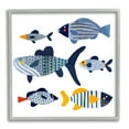 thumbnail image 1 of Stupell Industries Kid's Tropical Fish Collage Playful Blue Aquatic Animals, 17 x 17, Design by Victoria Barnes, 1 of 7