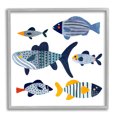 thumbnail image 1 of Stupell Industries Kid's Tropical Fish Collage Playful Blue Aquatic Animals, 24 x 24, Design by Victoria Barnes, 1 of 7