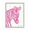 thumbnail image 1 of Stupell Industries Kid's Watercolor Zebra Portrait Pink Stripe Zoo Animal Framed Wall Art Design by Kait Roberts, 11" x 14", Gray Framed, 1 of 1